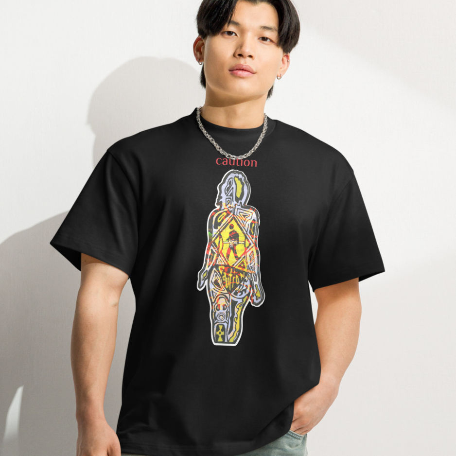 CAUTION Men’s box tee