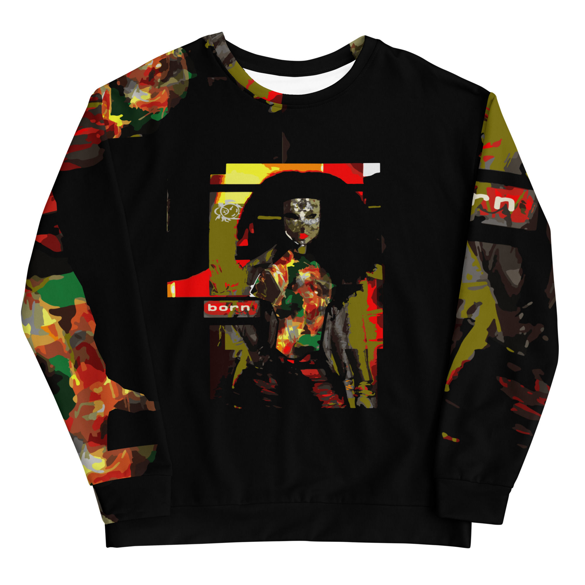 CHIC STYLES BORN | AOP Cotton/Fleece Sweatshirt