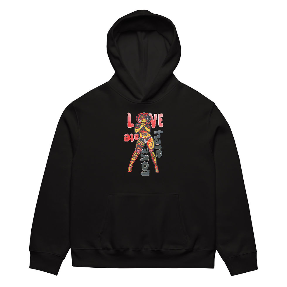 LOVE & HATE Rude Eye Land 1973 - Oversized heavyweight hoodie