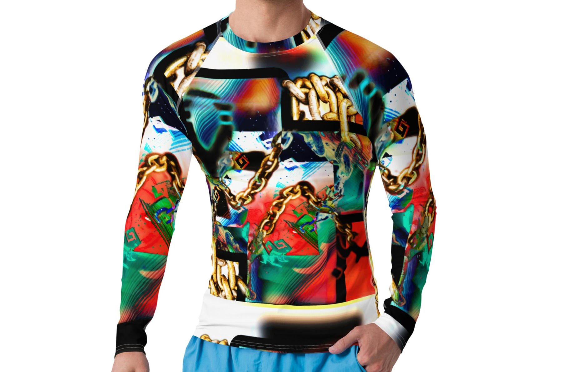 LOCK & CHAIN | Men's Rash Guard Gym Workout Shirt