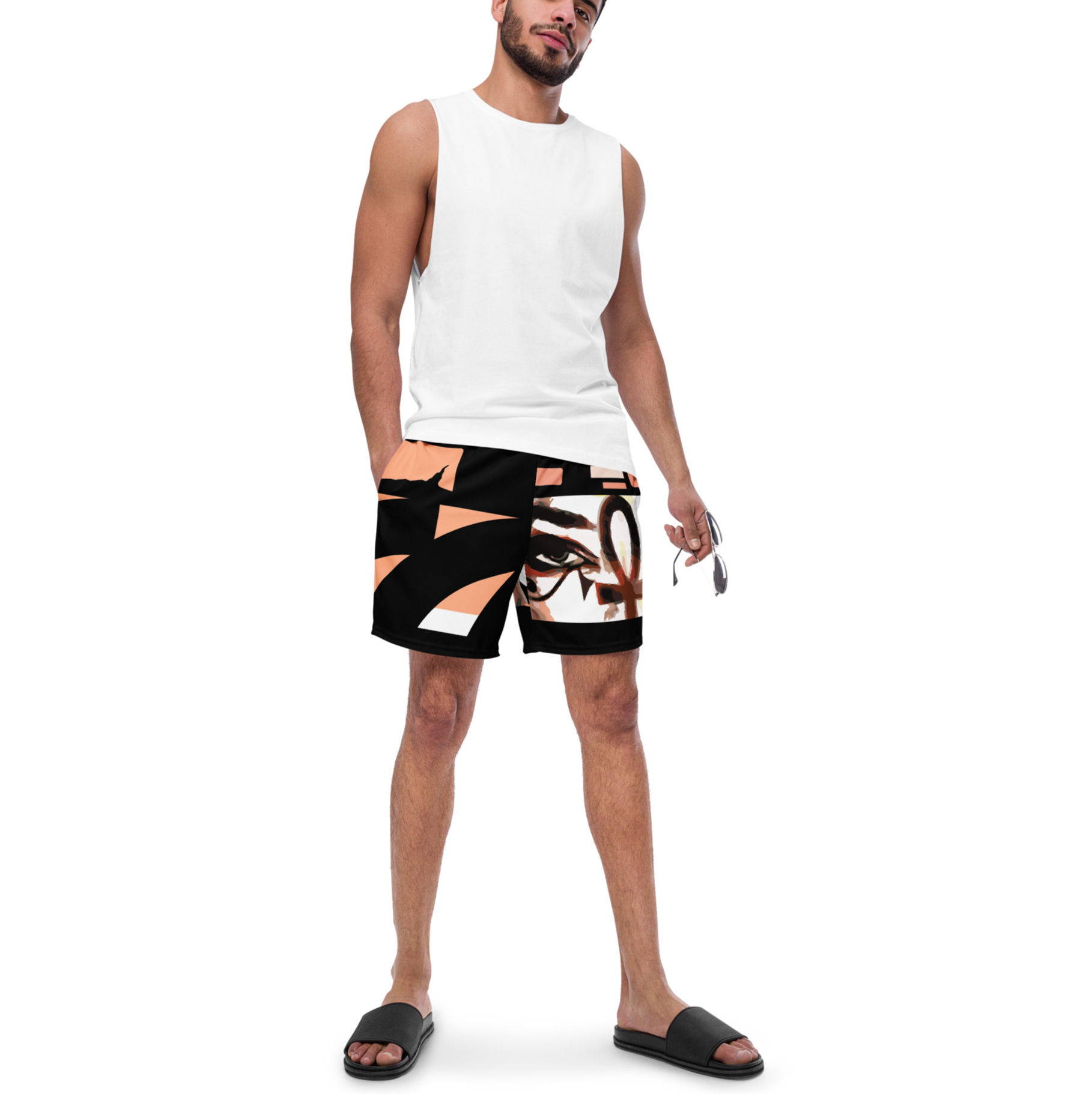 TIGER EYES Black Men Swim Trunks