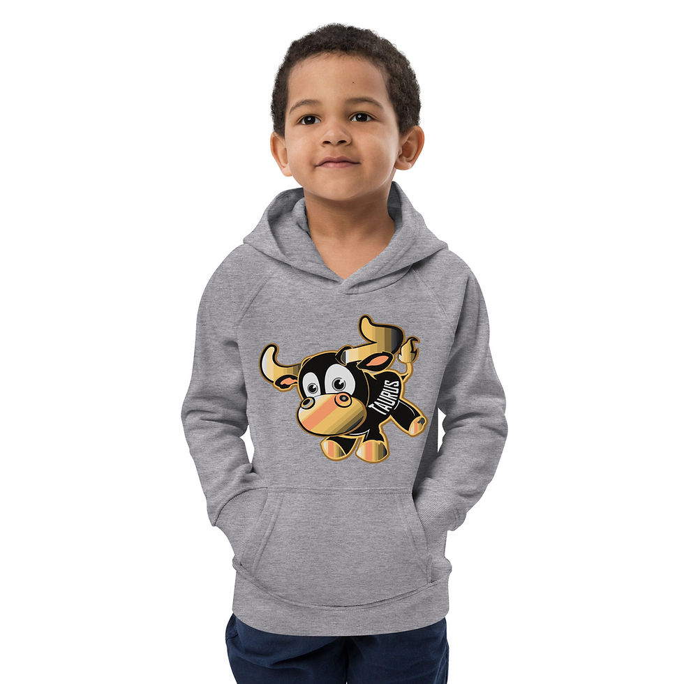 Thumbnail: CARTOON TAURUS Zodiac for Kids eco hoodie