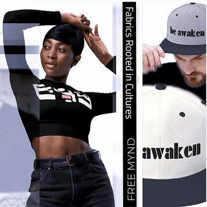 On the left a black american woman with short black hair wearing an ALOQWIN crop-top
