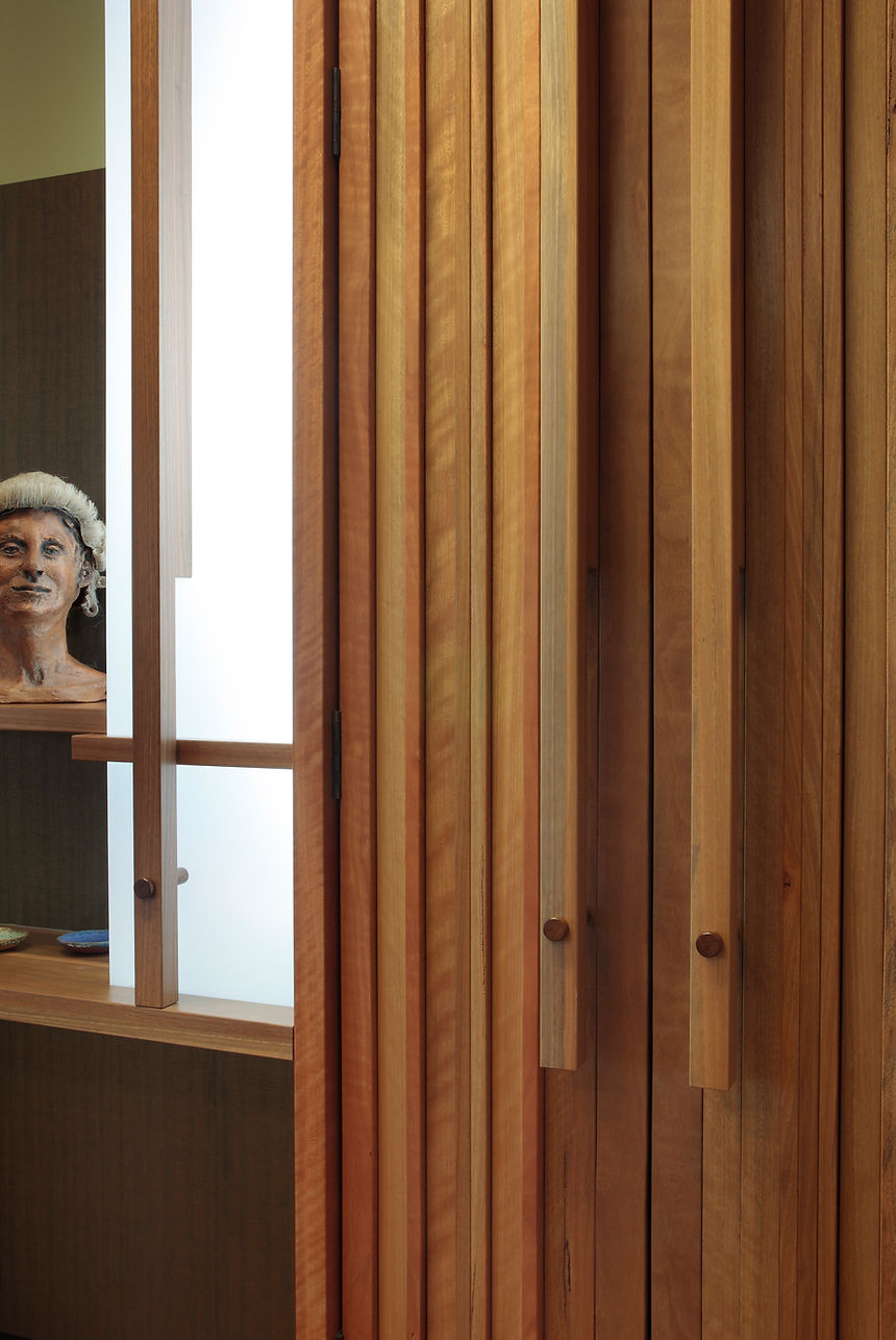 custom-designed and crafted timber cabinets and lighting