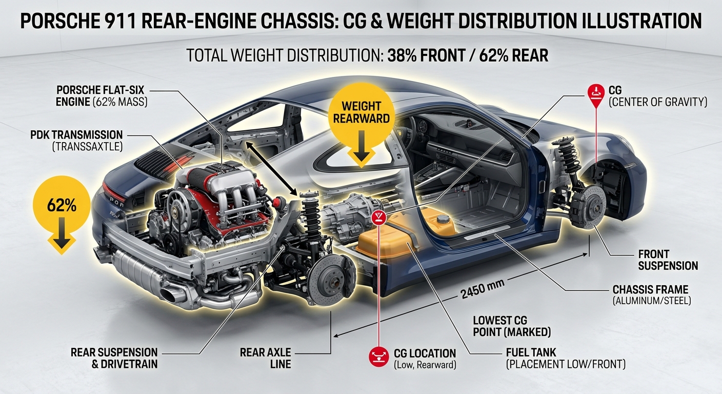 Understanding the rear-heavy weight distribution of the Porsche 911 is crucial for mastering its handling.