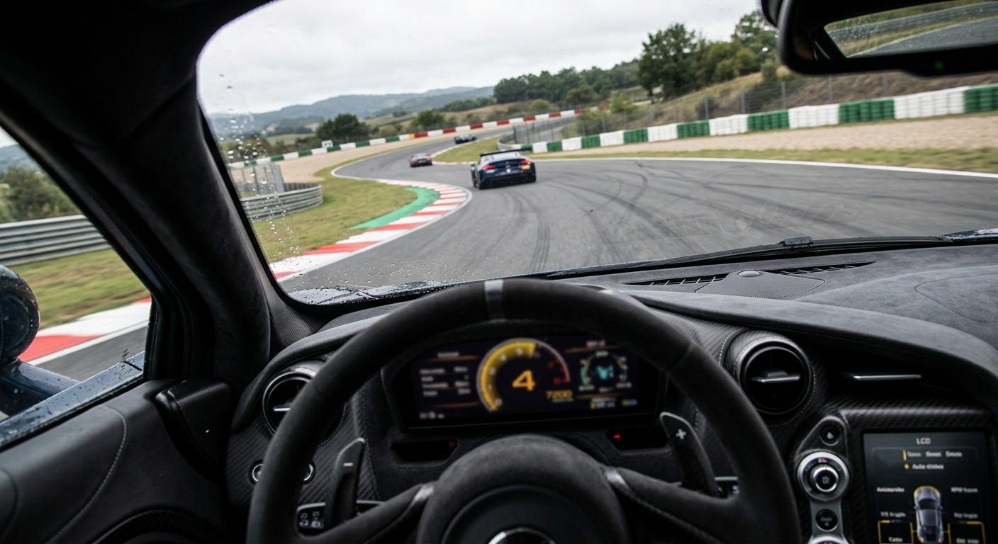 Focusing on the track ahead rather than the dashboard improves reaction times and speed perception.