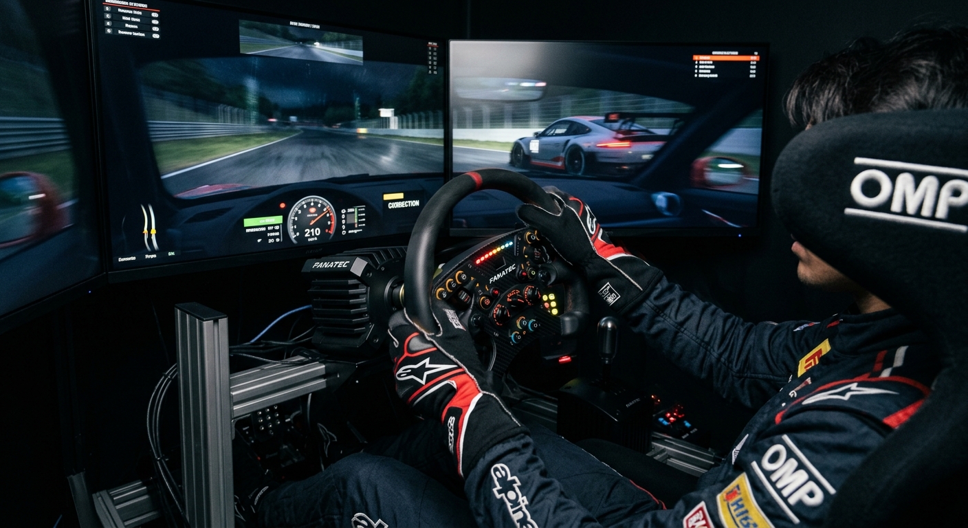 Fast steering corrections captured in a professional simulator highlighting the importance of motor response speed and slew rate.