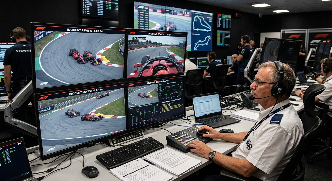Stewards use telemetry to compare braking consistency across different hardware setups to identify patterns of erratic driving.