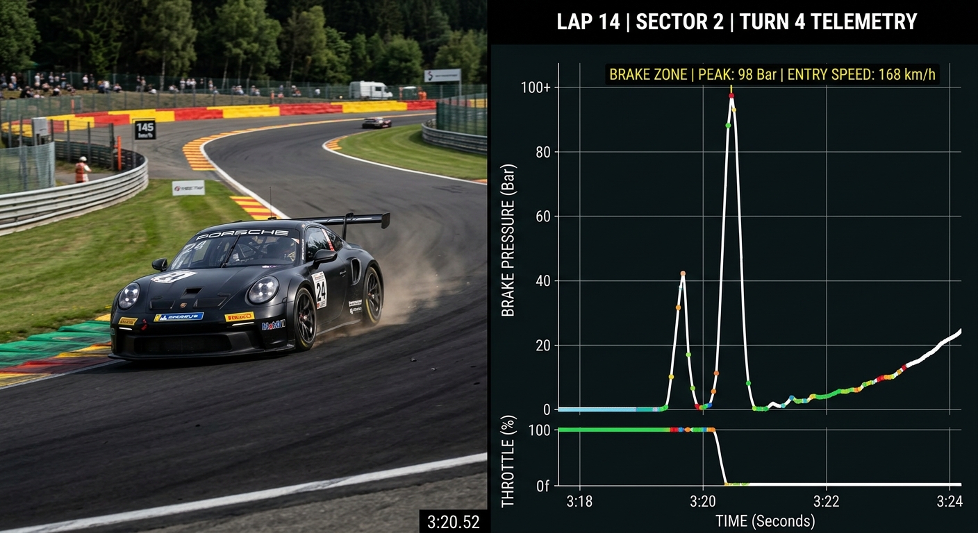 Telemetry analysis reveals whether your reaction times during track incidents are fast enough to avoid contact.