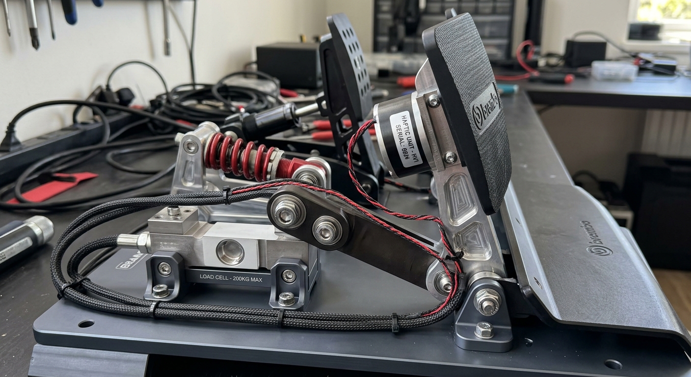 Pedal-mounted haptics provide direct feedback on brake lock-ups, which is essential for mastering advanced trail braking techniques.