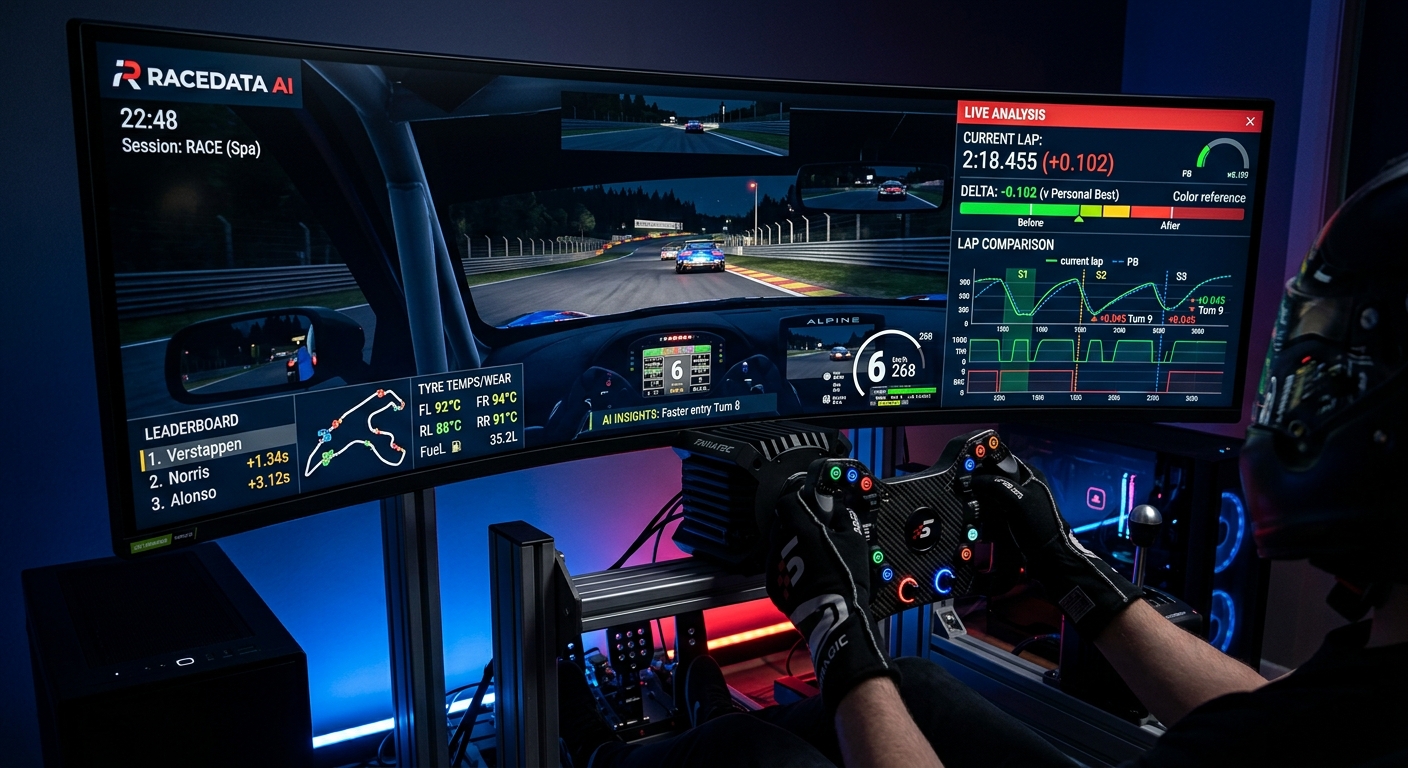 The RaceData AI dashboard highlighting specific corners where time is being lost due to improper throttle application.