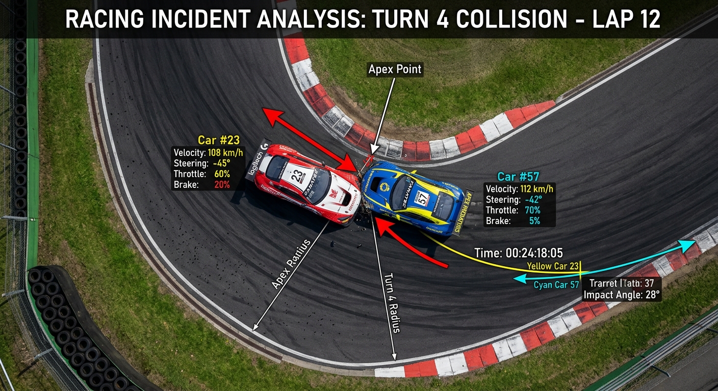 Stewards carefully analyze the line, braking points, and steering inputs to differentiate between accidents and intentional collisions.