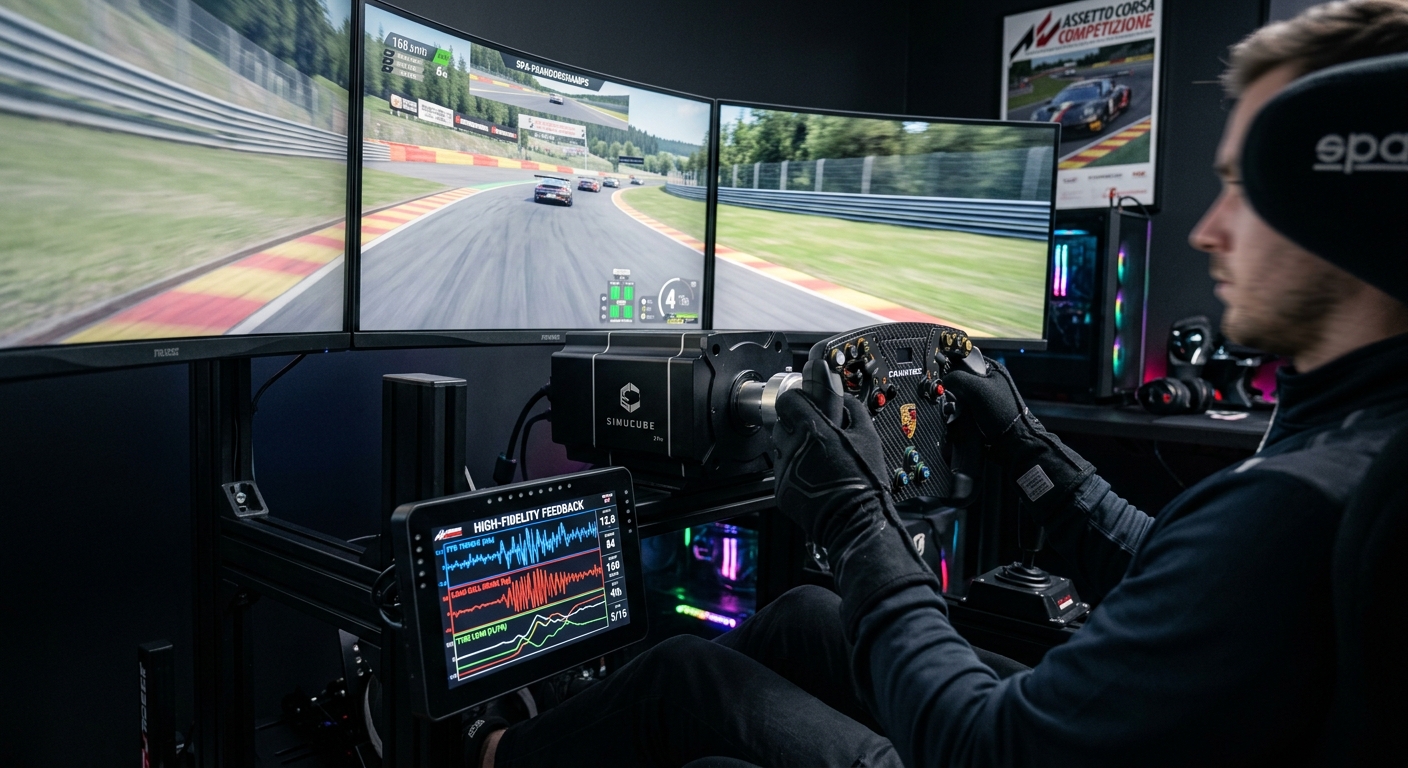 High-fidelity force feedback allows drivers to react to car instability before an incident occurs.