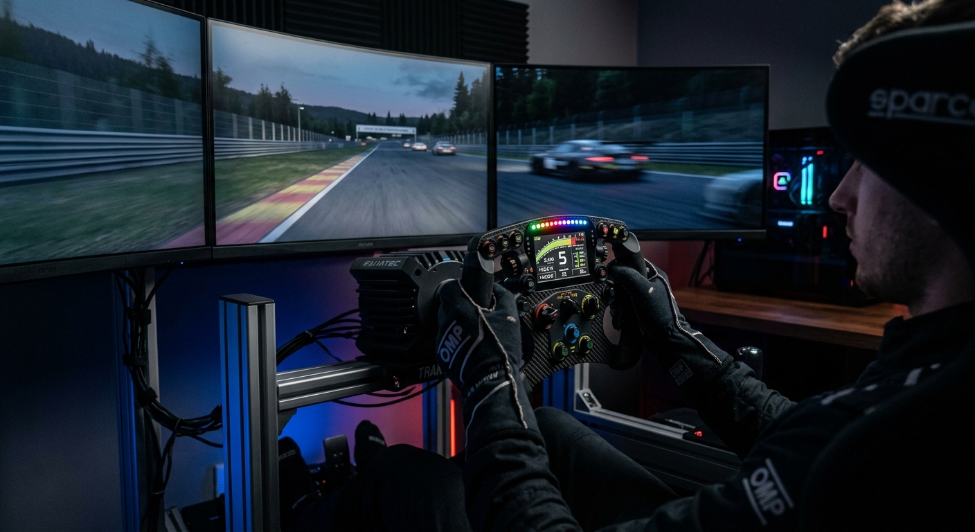 Analyzing telemetry data on a high-end sim racing wheel to identify subtle input errors.