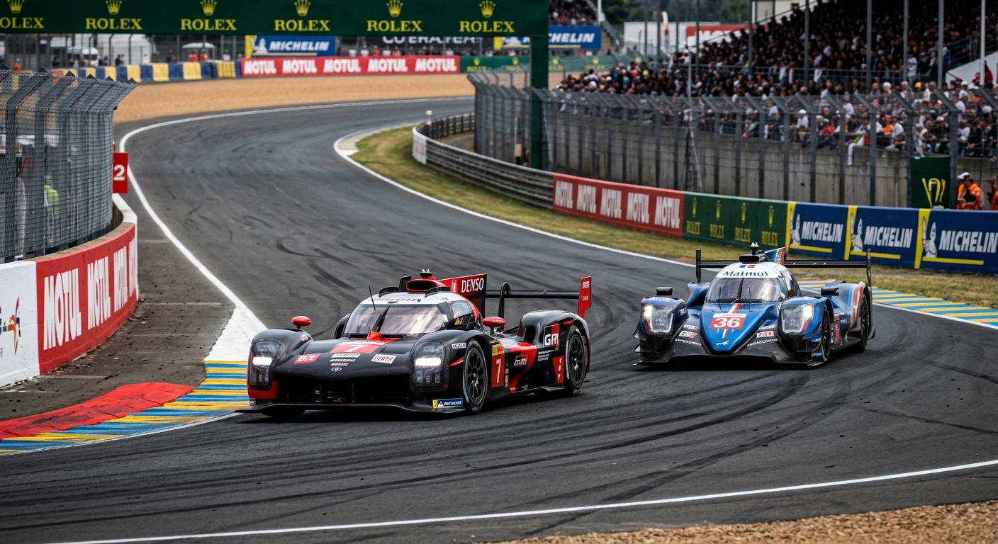 A visual representation of the 'one move' defensive rule in a professional sim racing context.