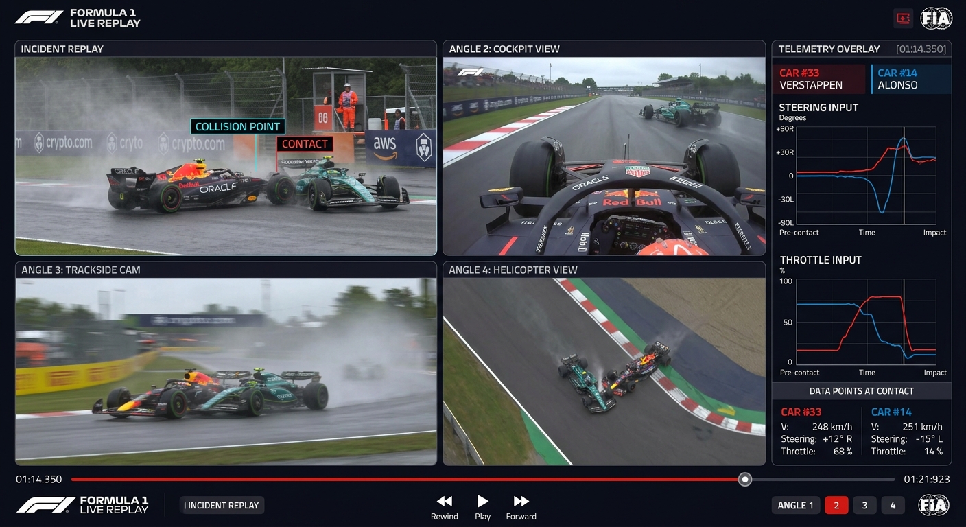 Automated systems track contact data but often lack the nuance to assign individual blame in complex racing incidents.