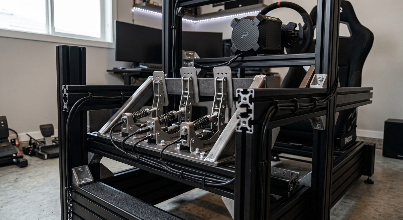 A reinforced aluminum profile rig ensures that your brake pressure is transferred to the sensor, not into flexing hardware.