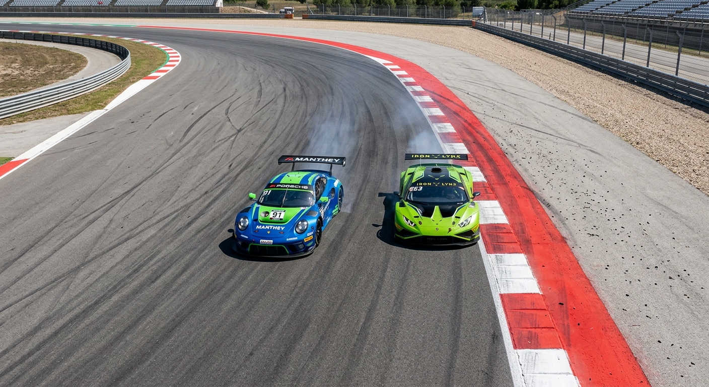 A clear example of leaving sufficient racing room during a competitive side-by-side battle.
