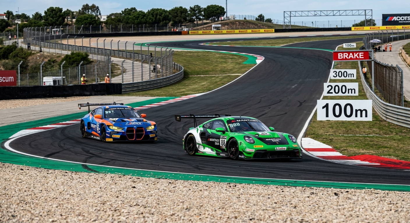 Effective vision techniques involve looking past the opponent to identify key braking markers and apex points.