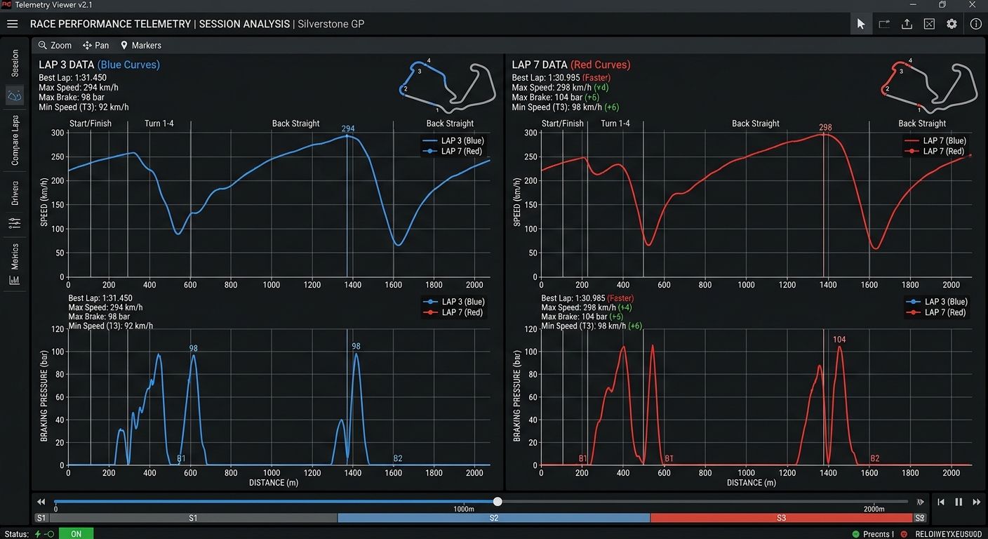 Telemetry data provides an objective way to compare sim performance with real-world driving metrics.