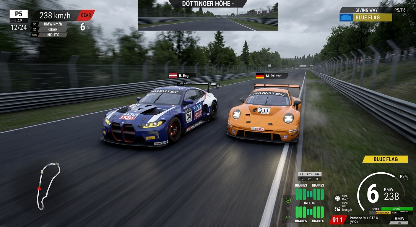 Safely yielding a position by moving off the racing line to avoid secondary incidents.