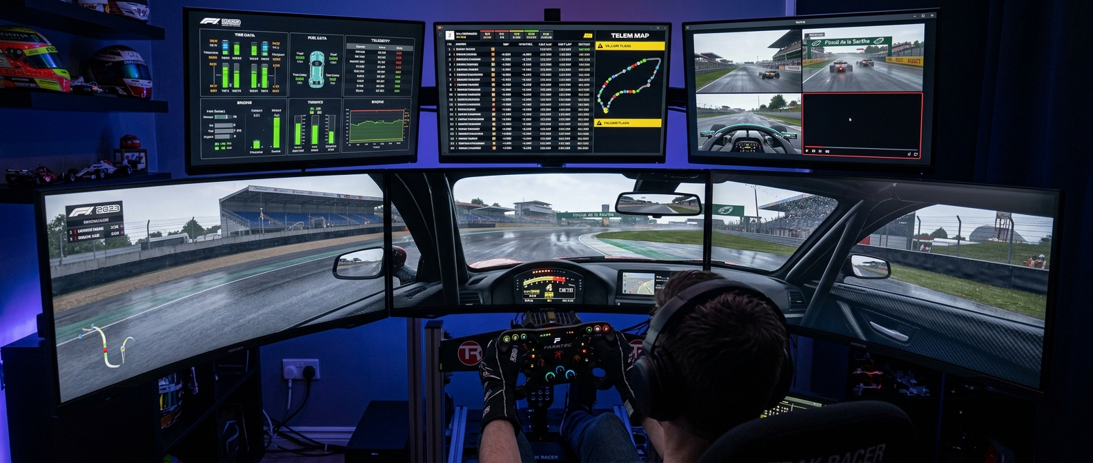 Professional race control environments use detailed telemetry and multiple camera angles to ensure fair and accurate stewarding decisions.