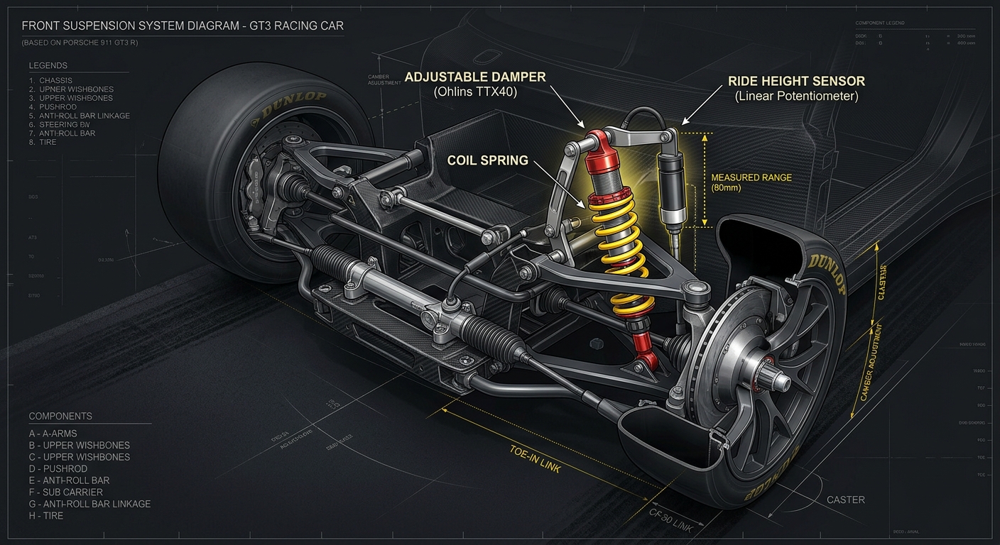 Critical setup adjustments focused on ride height and damping to handle high-speed track compressions.