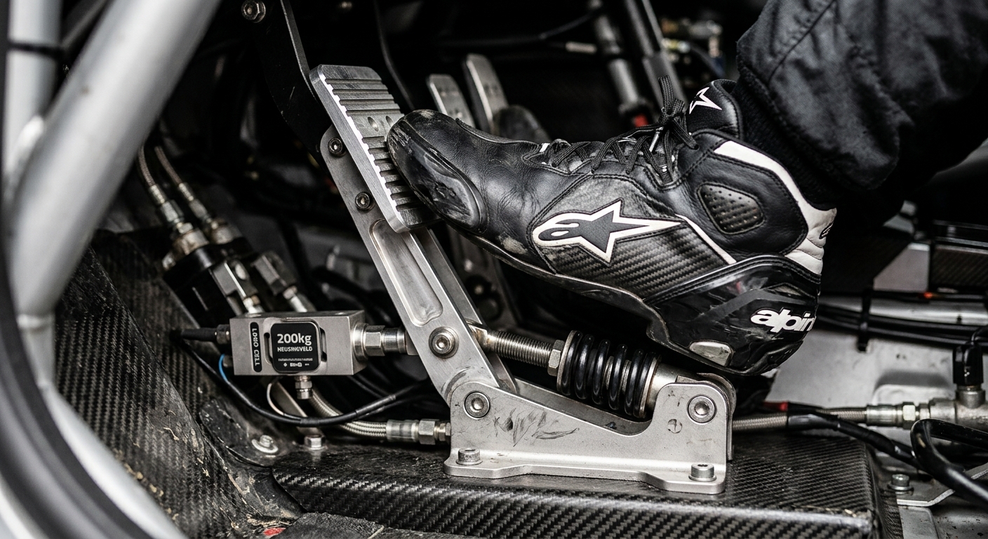 Load cell pedals transition your braking technique from measuring distance to managing physical muscle pressure for better consistency.