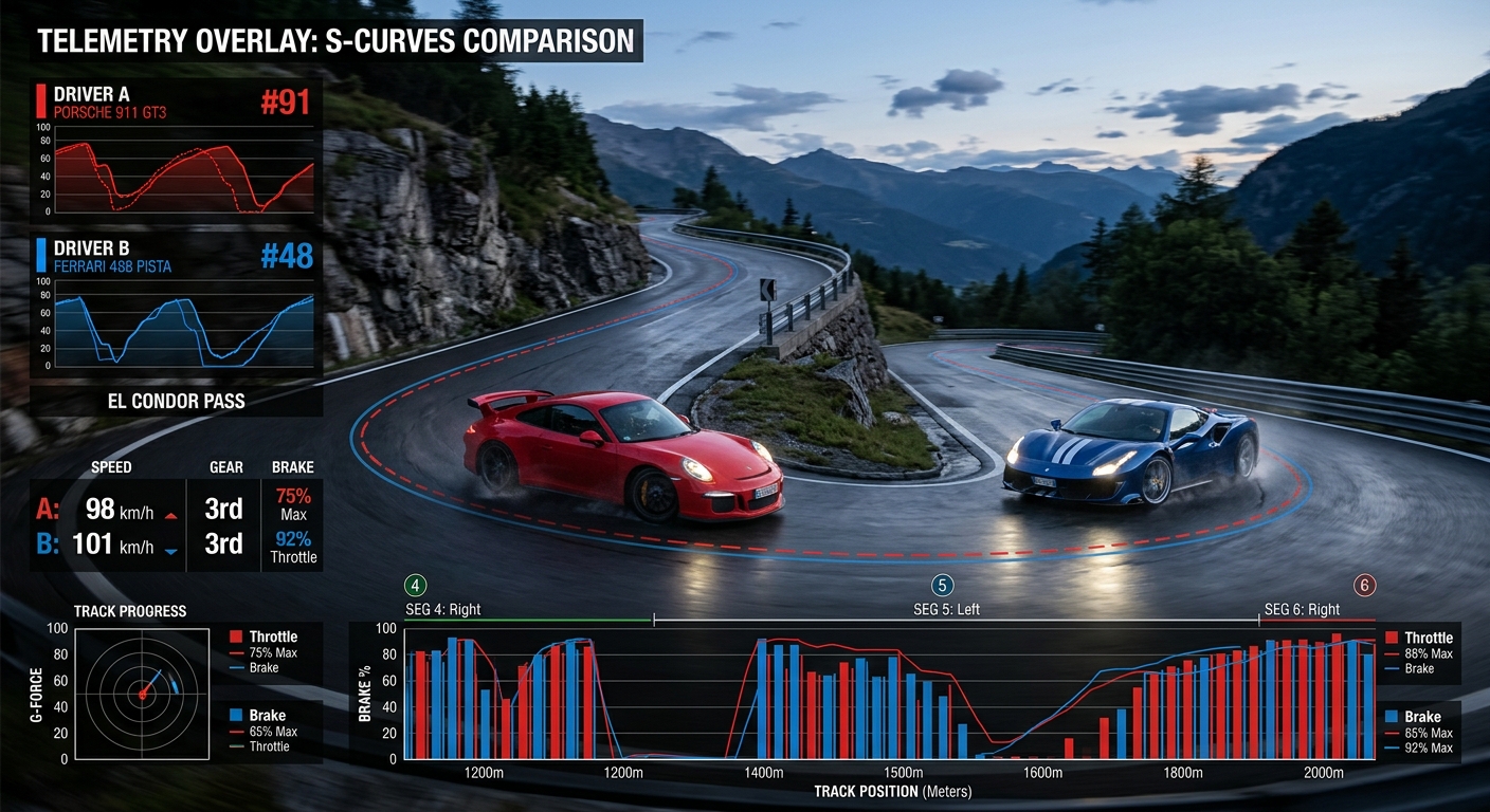 Comparing telemetry data helps identify if aggressive driving is actually hindering your exit speeds in technical sections.