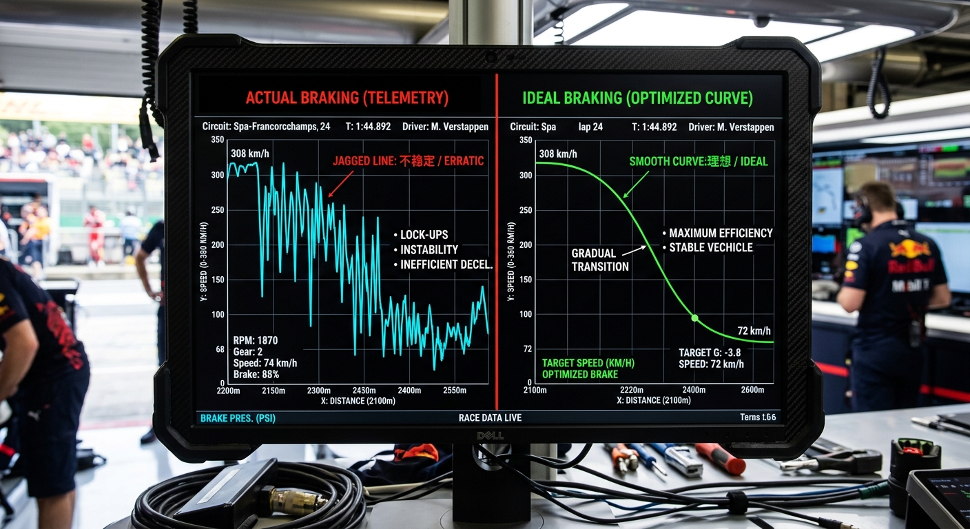 Eliminating rig flex results in cleaner telemetry traces, allowing for more accurate driver performance analysis.