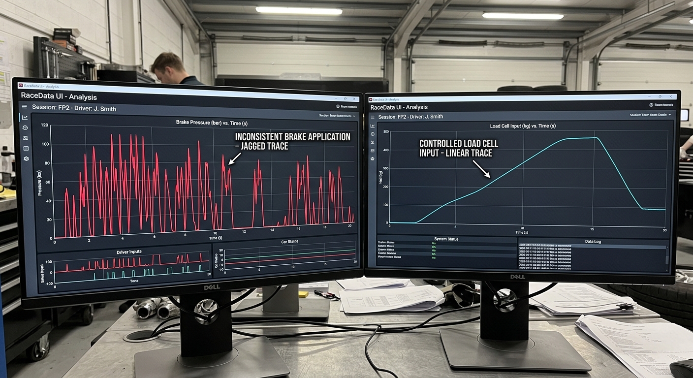 Comparing the smooth, linear input of a load cell against the stepped data often seen with distance sensors.