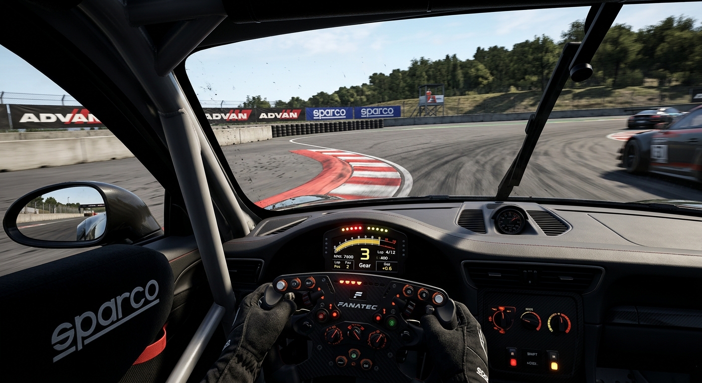 In the simulator, drivers must learn to identify car rotation visually rather than through physical sensation.