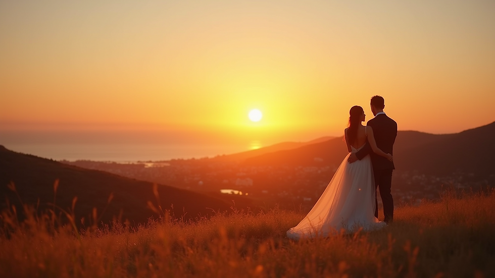 High angle view of a sunset over the Caribbean sea