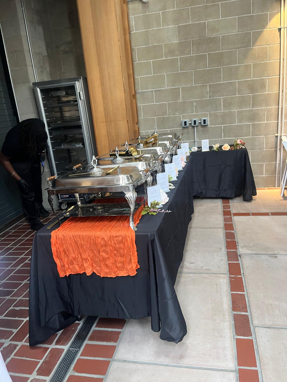 Boho Chic Wedding catering station setup