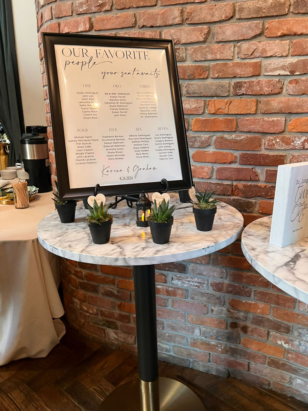 a table with a sign that says our favorite people on it
