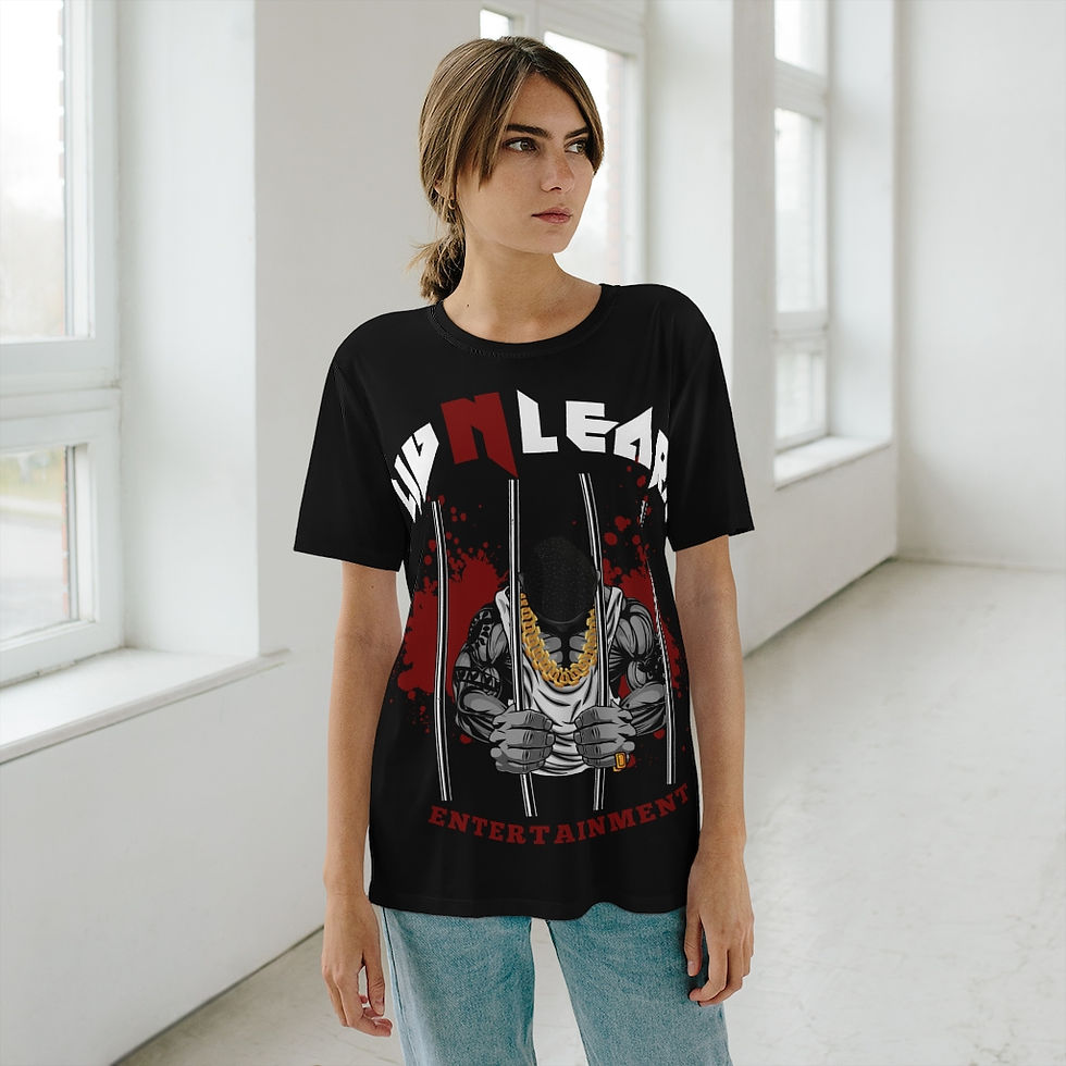 Thumbnail: LIV N LEARN ORIGINAL Unisex AOP Cut & Sew T-Shirt ( BLACK )