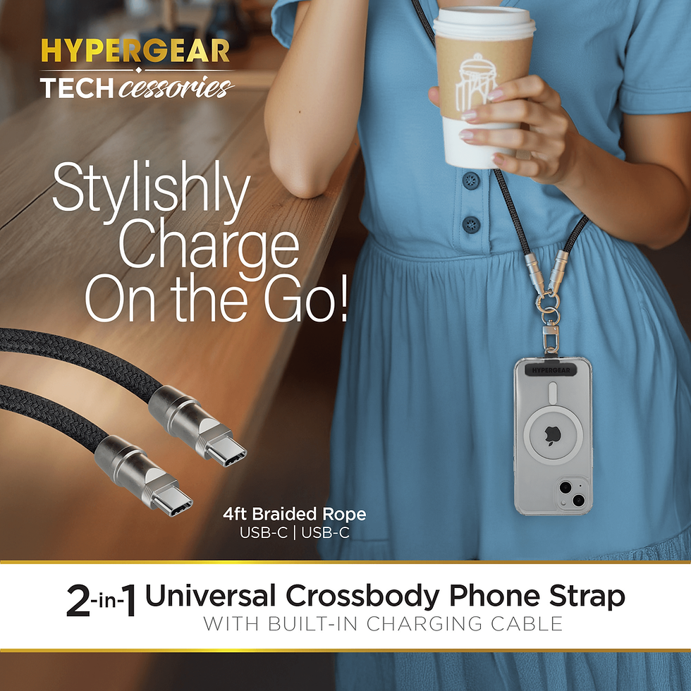 Thumbnail: HyperGear 2-in-1 Universal Crossbody Phone Strap and Charging Cable
