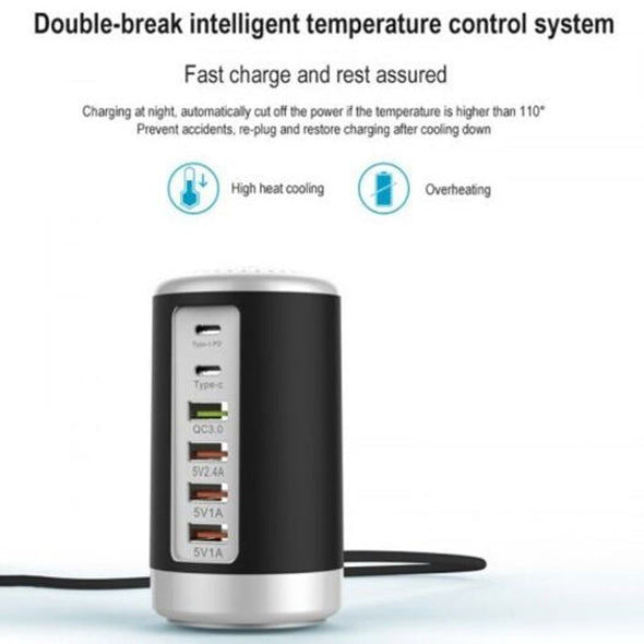 Thumbnail: 6-port Cylindrical Adapter 65W High-power Fast Charge