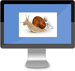 Man pushing snail