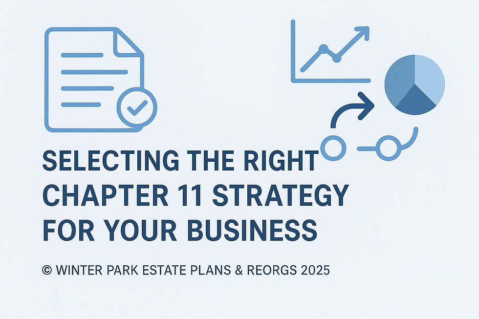 Selecting the Right Chapter 11 Strategy for Your Business