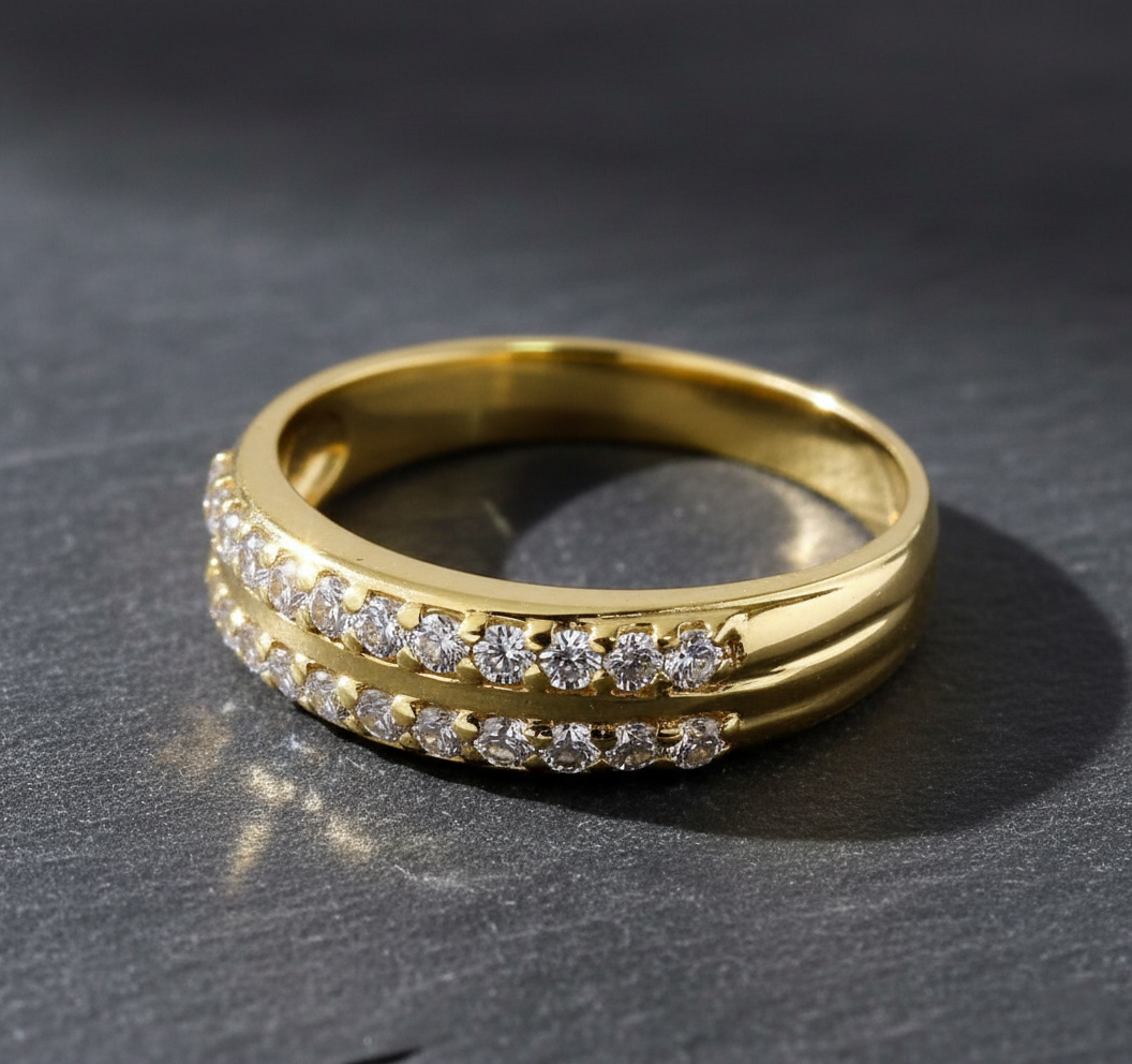 Double Row Pave Band Ring