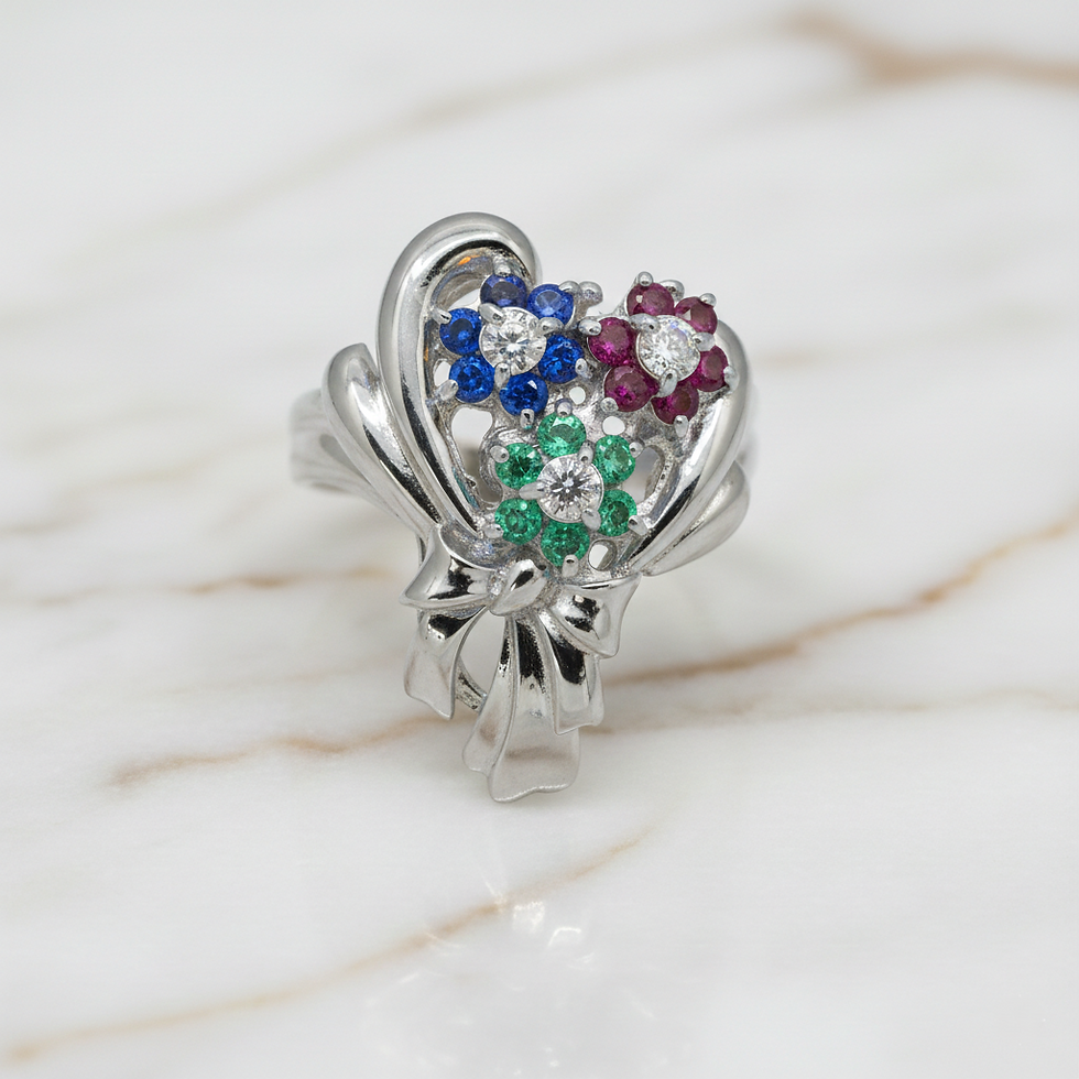Thumbnail: Floral Bouquet Ribbon Ring
