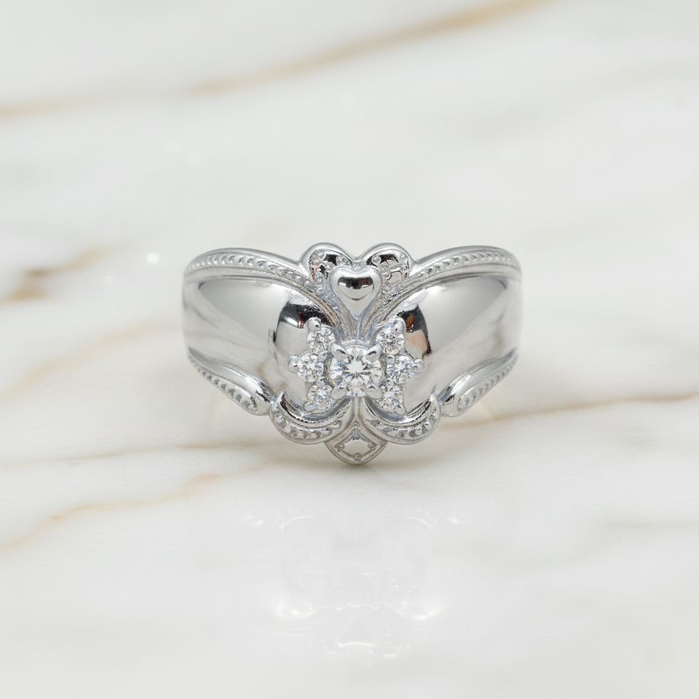 Thumbnail: Ornate Heart Filigree Band