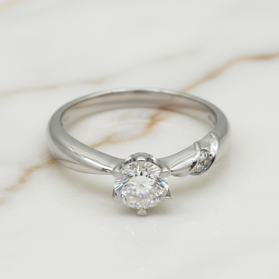 Thumbnail: Asymmetrical Sculptural Solitaire Ring