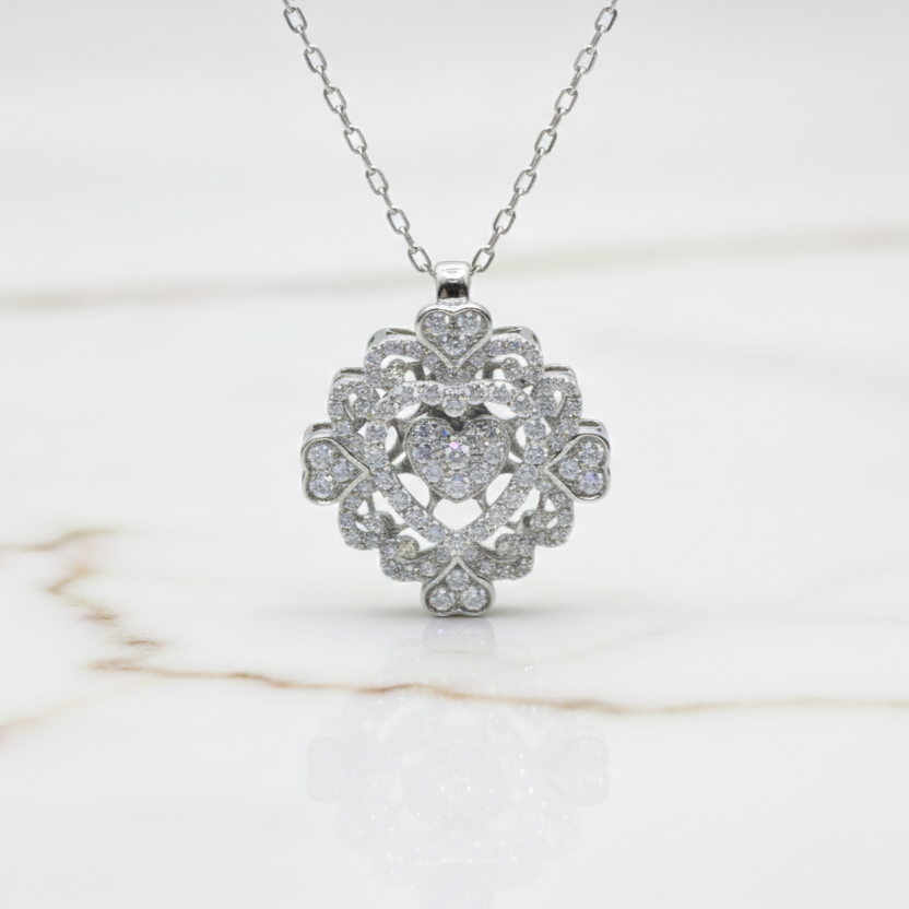 Thumbnail: Regal Heart Filigree Pendant
