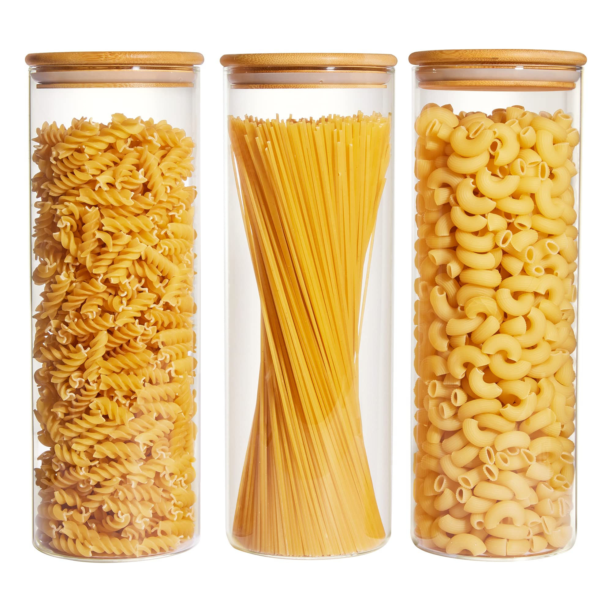 Vtopmart 70oz Glass Food Storage Jars 3 Pack Large Kitchen Containers with Airti