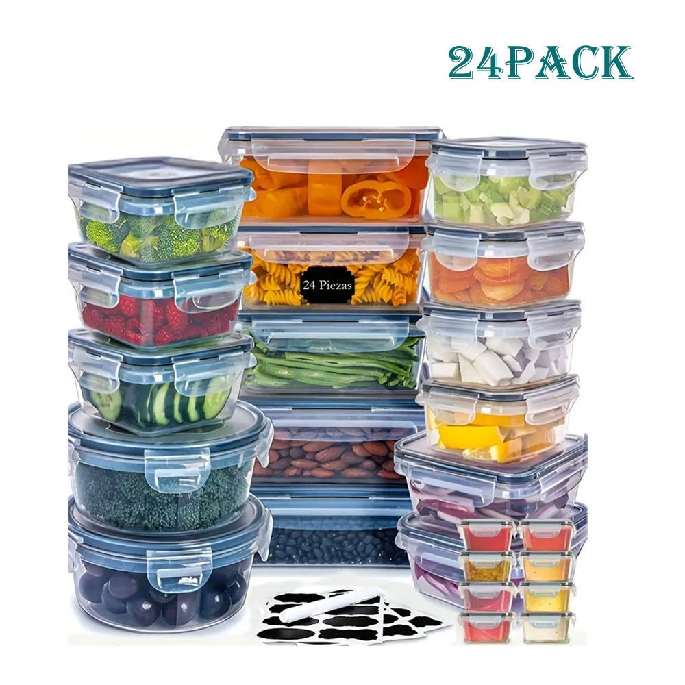 24pcs(12PCSLid and Containers) kitchen Storage Container Set - Dishwasher Safe, 