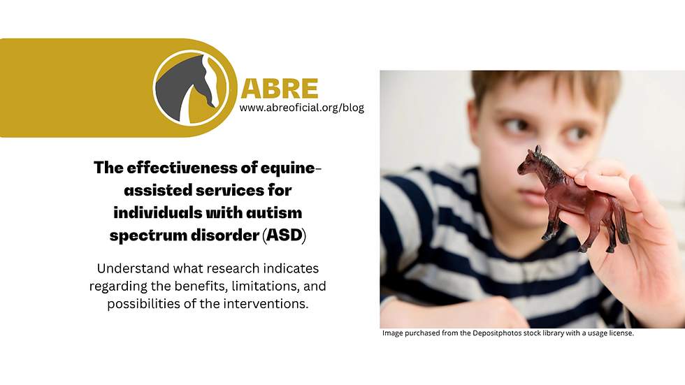 The effectiveness of Equine-Assisted Services for the population with autism spectrum disorder (ASD)