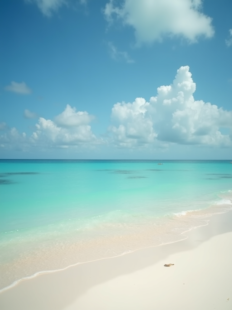 The white sands and turquoise waters of a luxury beach in Turks and Caicos.