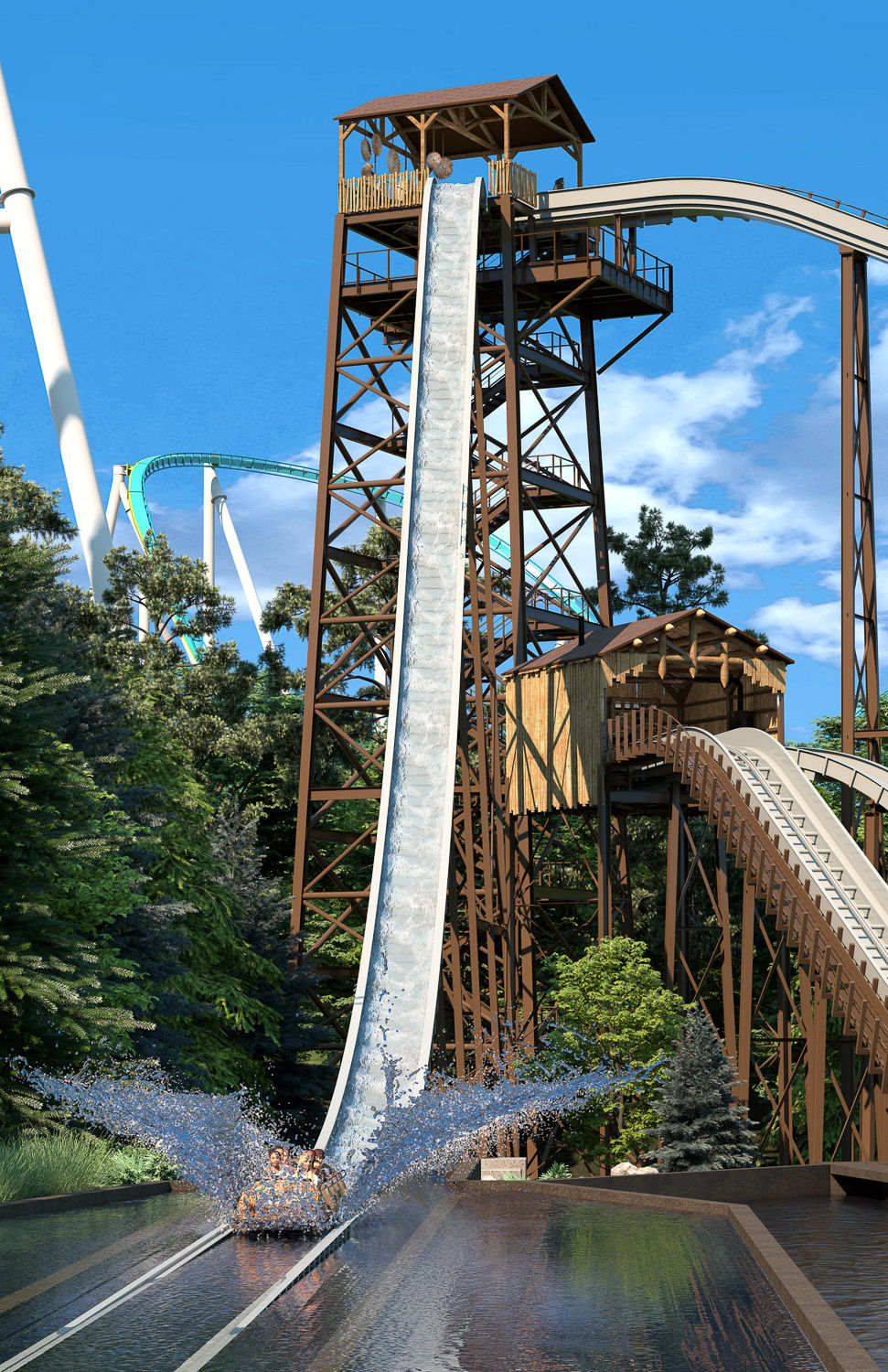 Rip Roarin' Falls The Splashdown - Carowinds